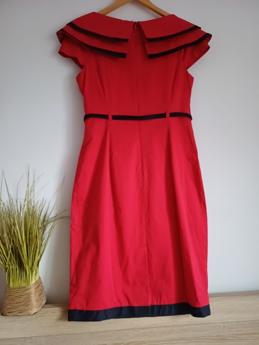 Rochie elegantă roșie Ma Dame, mărimea 44 (bumbac elastic)