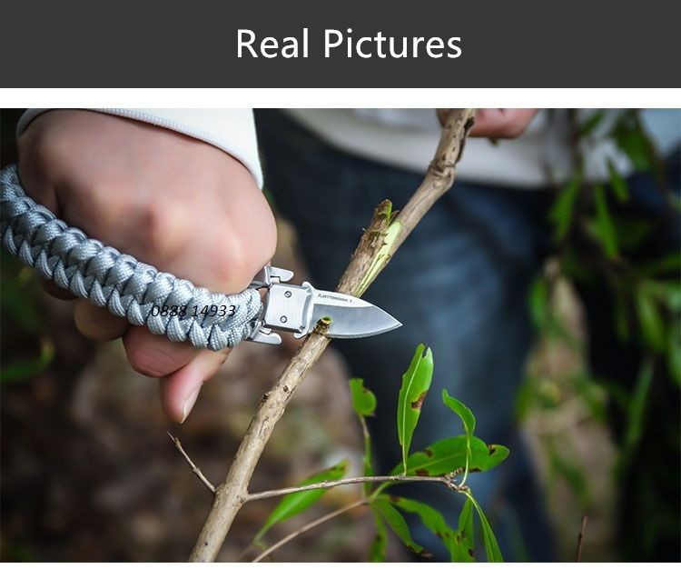 Гривна от паракорд с нож ножче за оцеляване