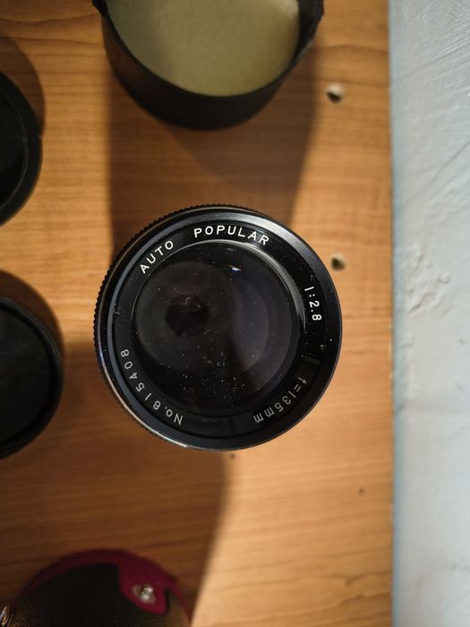 Obiectiv Foto Popular, f2.8 135mm, m42+adaptor electrizat canon EF vin