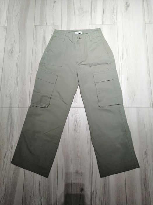 Женские широкие  брюки цвет хаки, от дефакто
