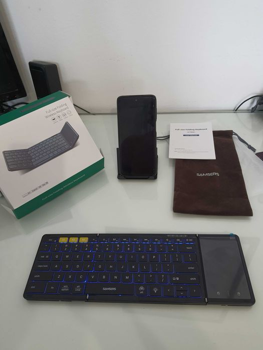 Tastatură pliabilă wireless SAMSERS KT06X, iluminare RGB touchpad NOUA