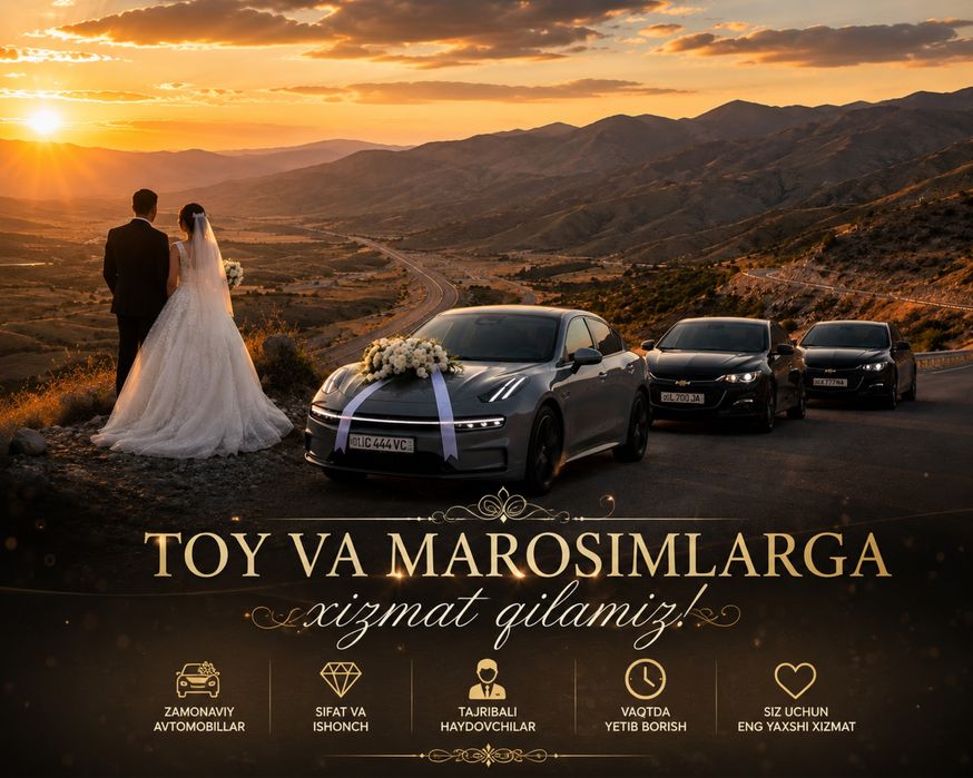 Zeekr 001 To’y va marosimlarga xizmat qilamiz