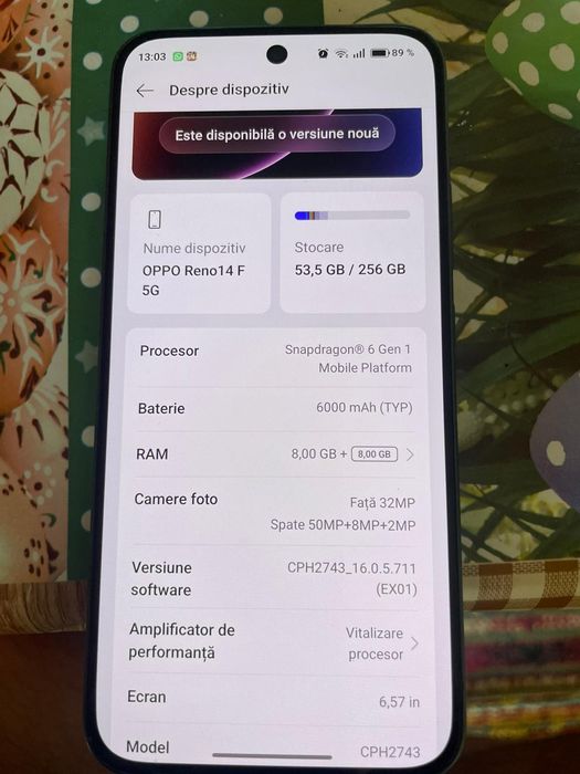 Vând smartphone Oppo Reno