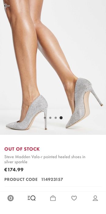 Токчета високи затворен ток обувки с камъни лъскави Steve Madden