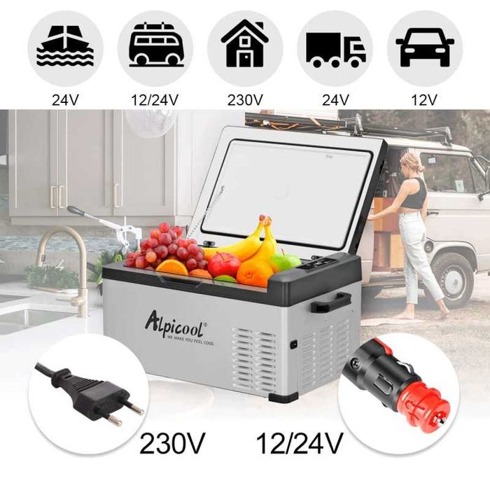 Хладилник за автомобил Alpicool 22 литра две отделения /12V/24V/220V