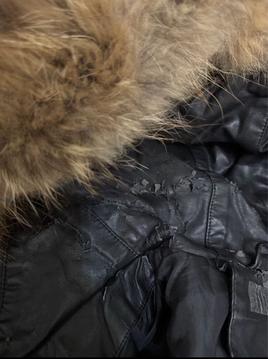 Geaca din piele cu blana detasabila
