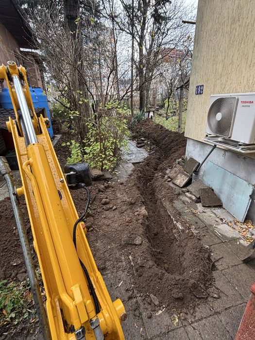 Мини багер + мини дъмпер  75 см широчина| Изкопи | Канали | София