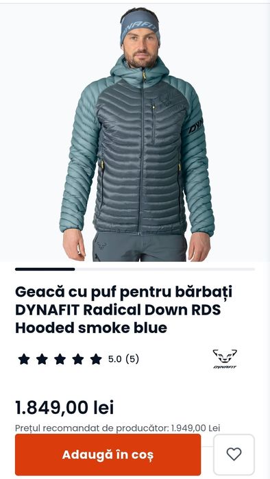 DYNAFIT geacă M/48 bărbați TOP originală 90% PUF | transport GRATUIT