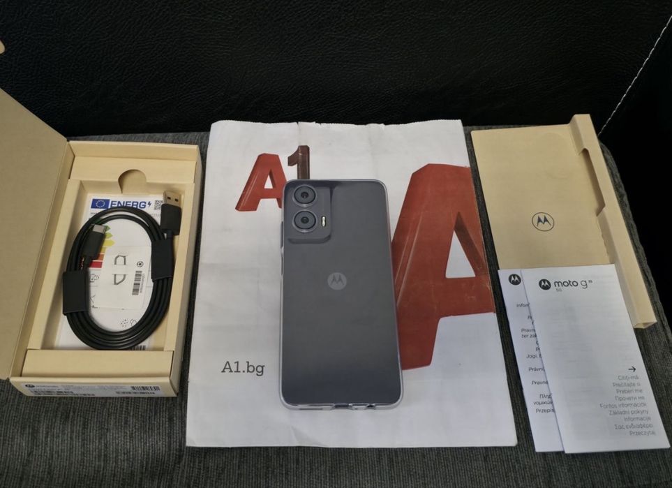 ЧИСТО НОВ 128GB Motorola g35 5G A1 Гаранция 2027г. Black / Черен
