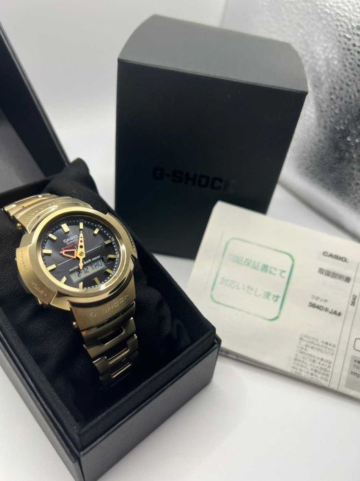 Casio G-Shock Solar RC AWM-500 Full Metal / Златно покритие