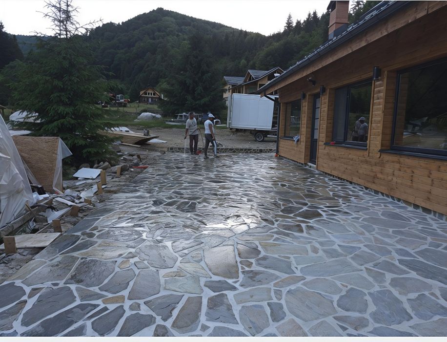 Piatra naturala de munte si montaj