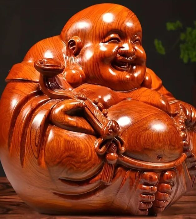 Sculptura Buddha lemn trandafir nou