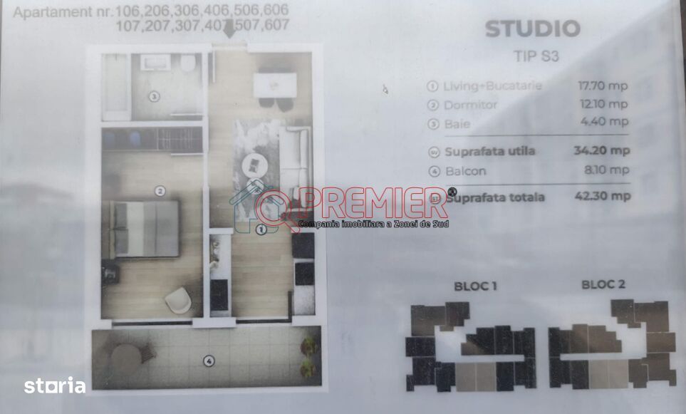 Metrou Berceni/Pasarela - 2 camere tip studio - Acte gata