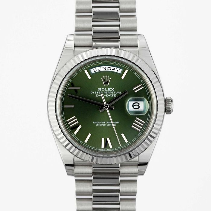 Rolex Day-date “President” Olive Green dial 228239 White gold