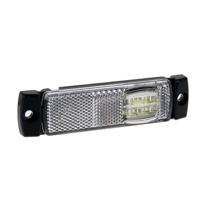 Lampa gabarit auto BestAutoVest 12/24V dreptunghiulara Alba cu Leduri, 130x32x14.5mm, 1 buc