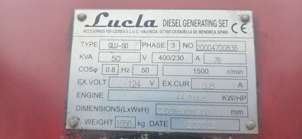 Дизелов генератор Lucla GLU-50