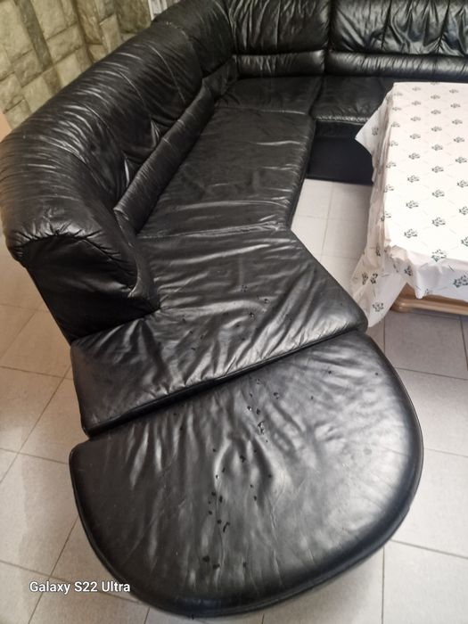 Кожен диван +маса+барче+висок двоен шкаф внос от Германия