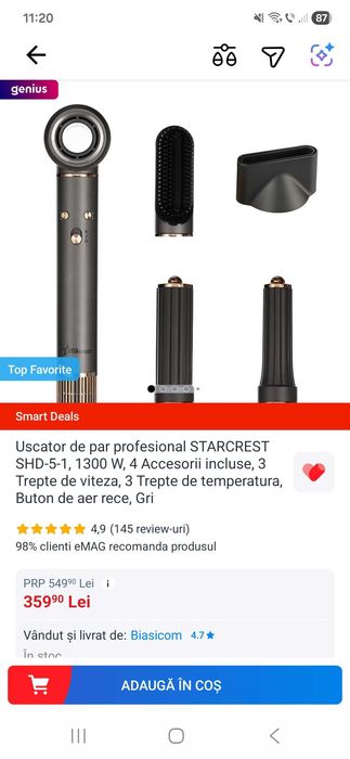 Uscator par Starcrest cu 5 accesorii