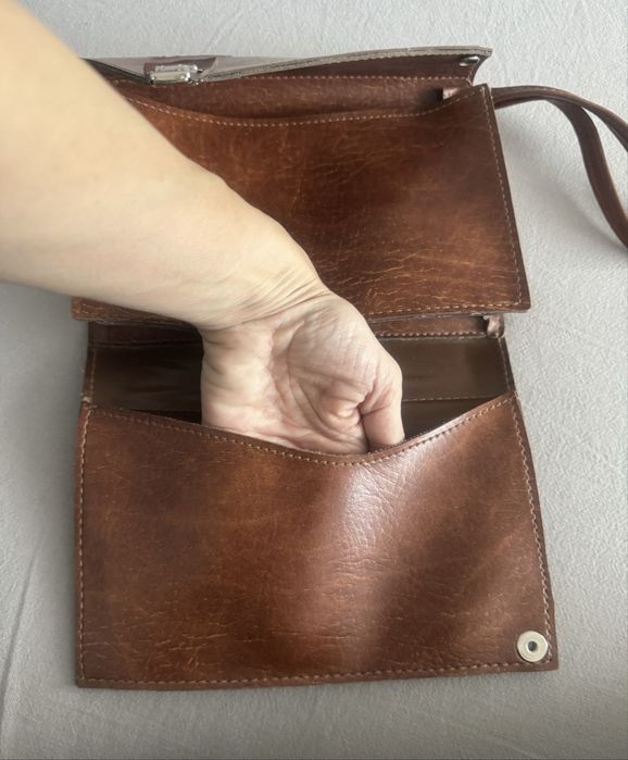 Мъжка чантичка и Портфейл естествена кожа; чанта Samsonite