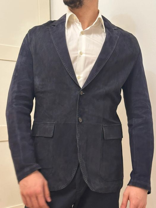 Sacou Barbati Massimo Dutti din piele naturala intoarsa Suede M 38
Sac