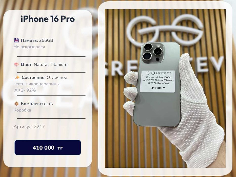 iPhone 16 Pro 256Gb Natural Titanium (2217)