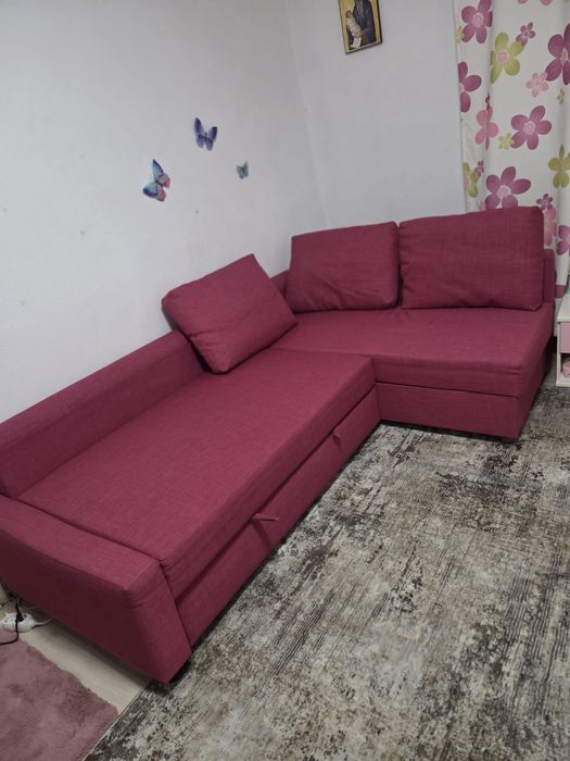 Vand colțar extensibil  cu lada de depozitare