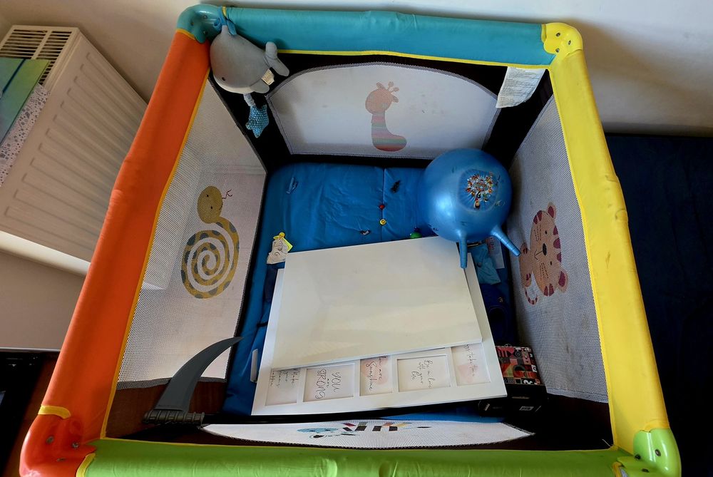Țarc copii HoneyBaby cu saltea - aproximativ 90x90 cm