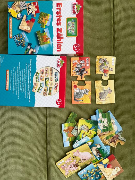 Пъзел от две части с животни и цифри