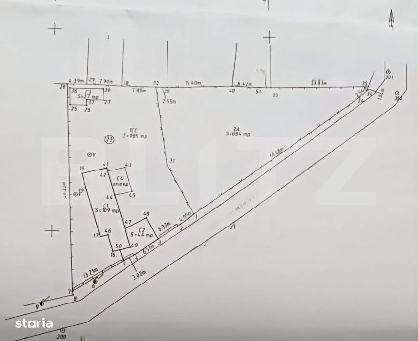 Teren intravilan 1.869 mp, front 80 metri, zona Carcea - Stadion