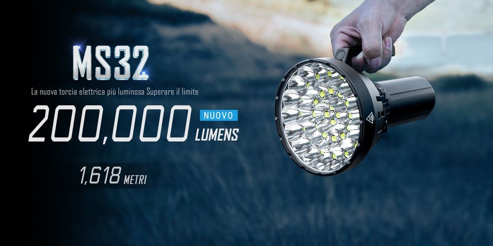 Lanternă profesională IMALENT MS 32. 200.000 Lumeni