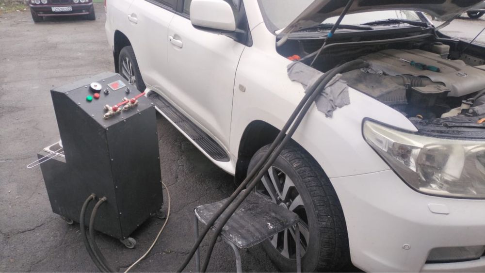 Промывка радиатора печки.