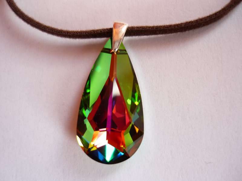 Сваровски - капка Tear Drop със сребърен държач - за Свети Валентин и