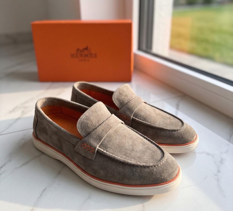 Mocasini Hermes Piele Întoarsă - Full Box