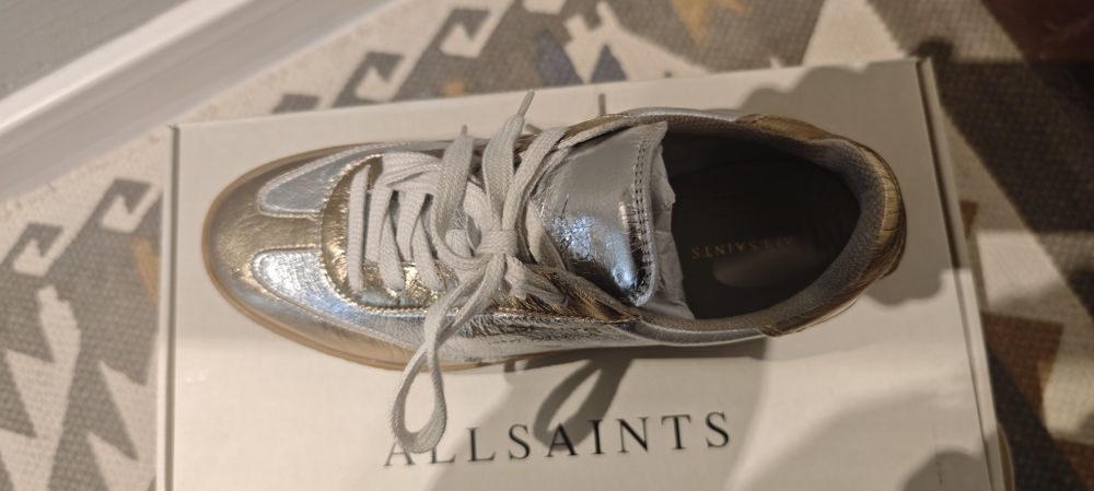 Нови кожени маратонки AllSaints Thelma Metallic Sneaker 38
