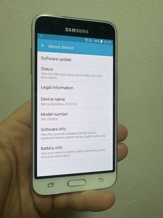 Samsung j3-2016 white pearl