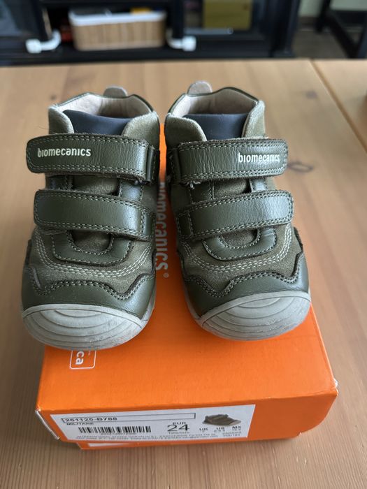 Ghete copii din piele naturala, Kaki, Biomecanics 251125-B788 mărimea 24