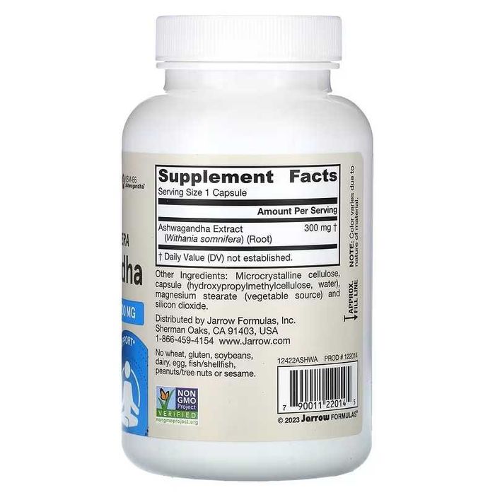 Jarrow Formulas, ашваганда, 300 мг, 120 растительных капсул