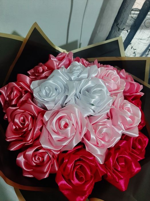 Цветы из ткани букет