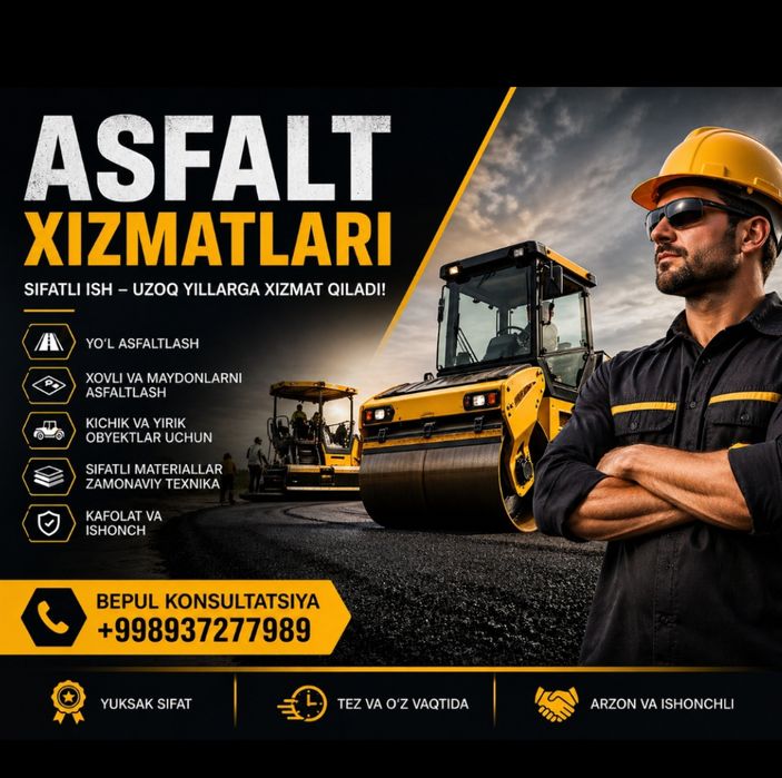 Asfalt ishlari qilamiz