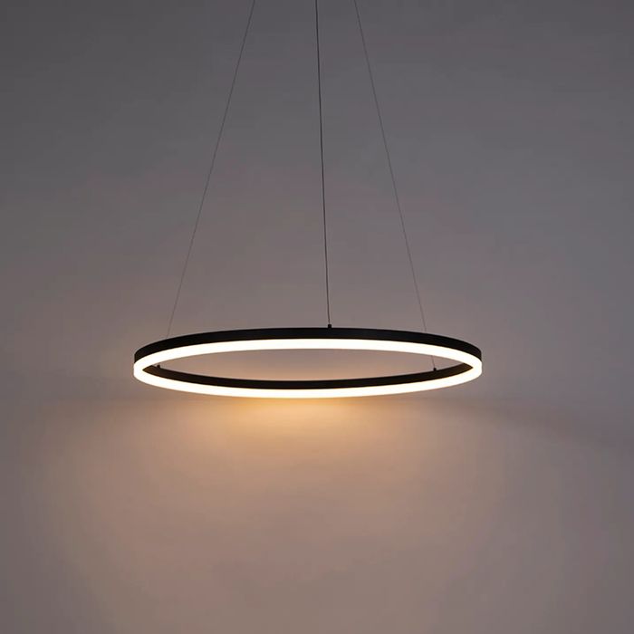 Дизайнерска висяща лампа, черна, 80 см, вкл. LED, 3-степенна димируема