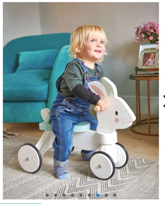 Tender Leaf Toys Rabbit Ride/ premergator bicicleta din lemn