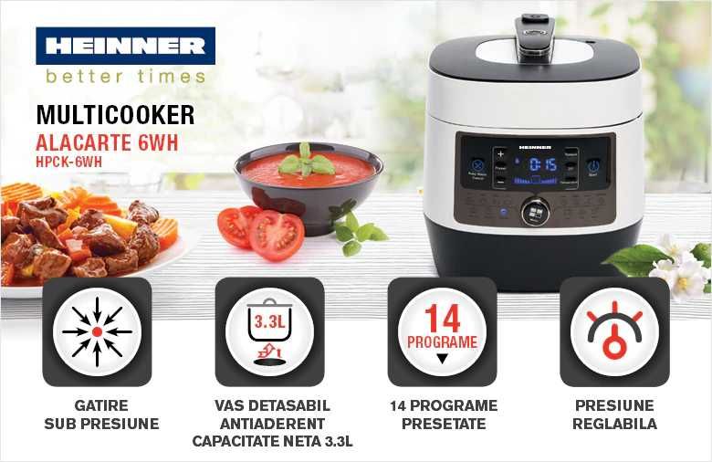 Multicooker cu gătire sub presiune - Heinner