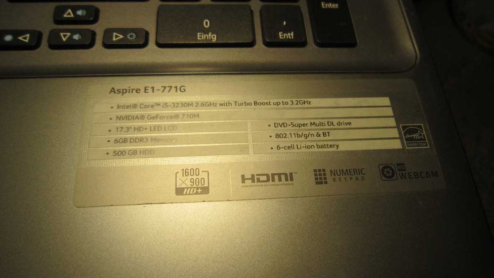 Laptop I5 gen. 3, ACER ASPIRE E1-771G