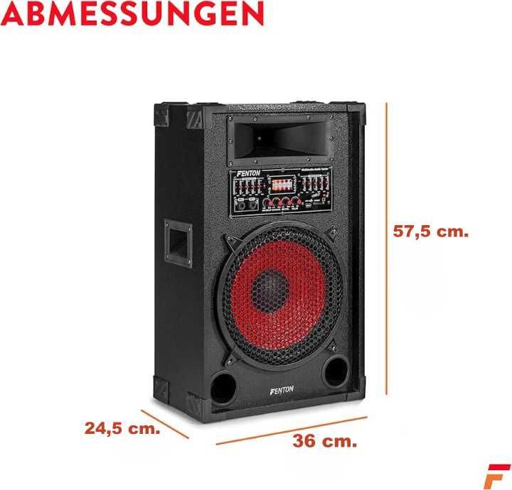 Boxe active FENTON de putere cu usb, SD card, Karaoke, Bluetooth, Aux