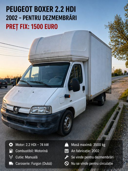 Peugeot Boxer 2.2 HDI – 2002  – PREȚ FIX 1500€