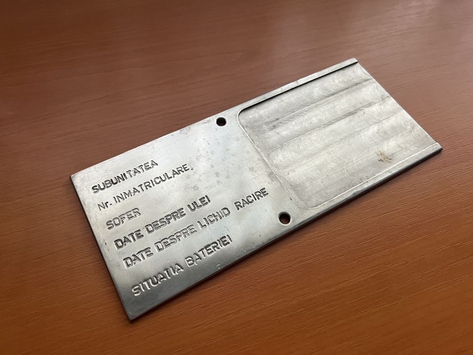 Placa metalica date tehnice auto Retro De Colectie