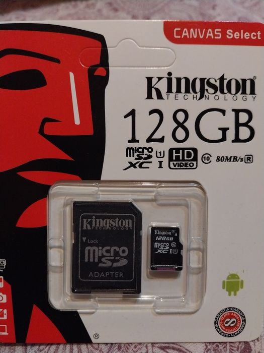 KINGSTON 128GB micro sd чисто нови