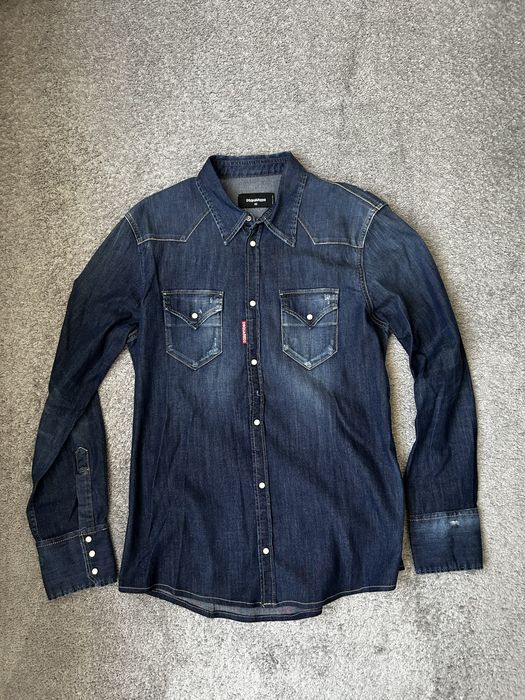 DSQUARED2 Shirts - Blue Men's Denim Shirt  50