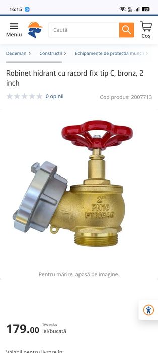 Robinet hidrant bronz cu racord fix