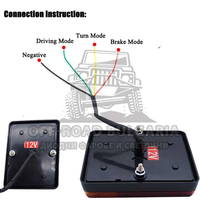 2 БРОЯ 12V Диодни стопове за джип, ремарке, платформа 12 cm
